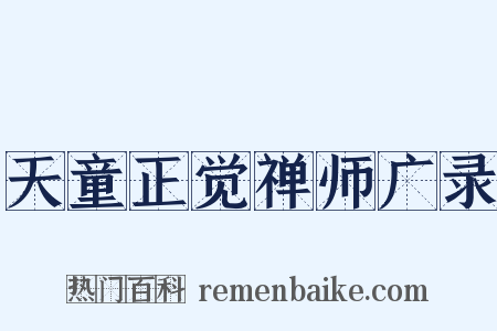 天童正觉禅师广录是什么意思的图片